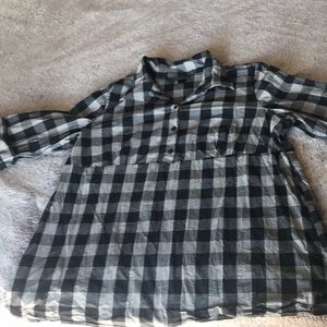 Black and grey checked tunic